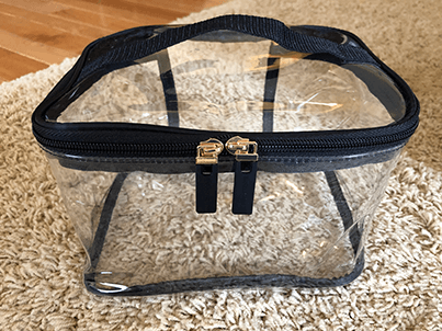 Clear toiletry bag for communal items!